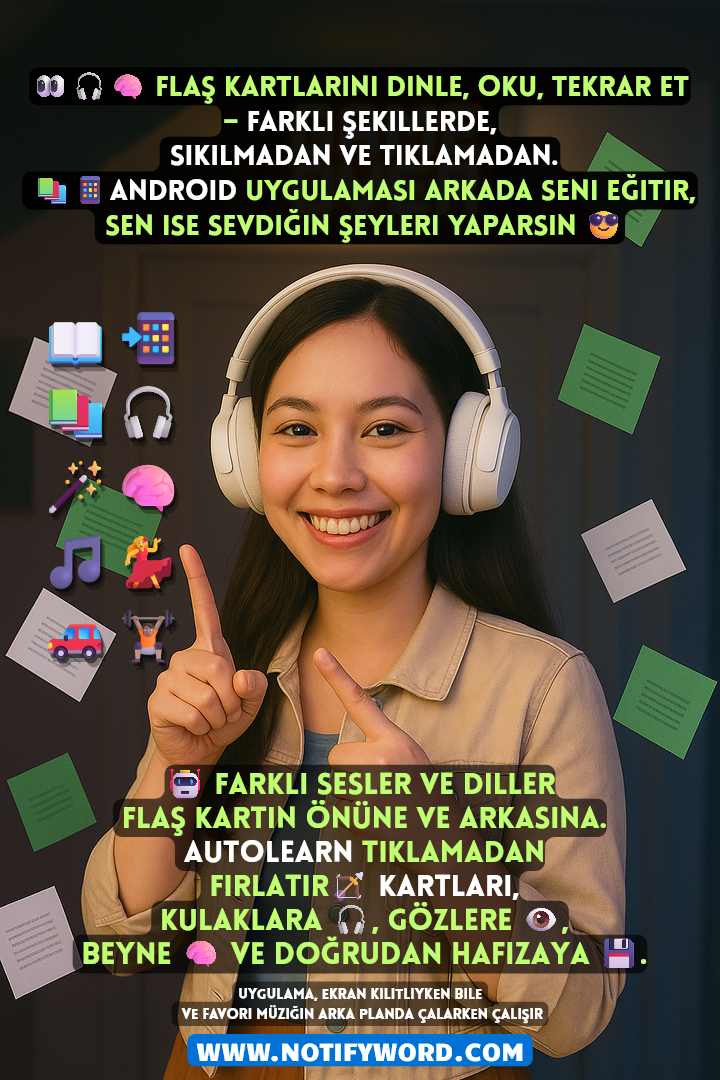 Sesli flash kartlar kendiliğinden farklı şekillerde okunur